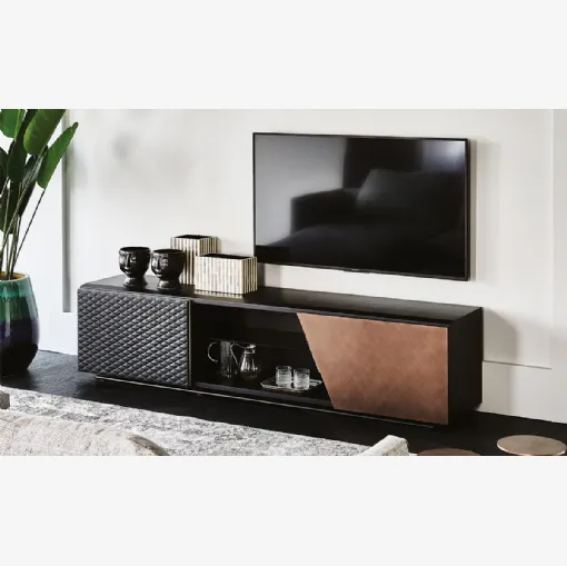 Mobile Porta Tv Aston in legno ed ecopelle di Cattelan Italia