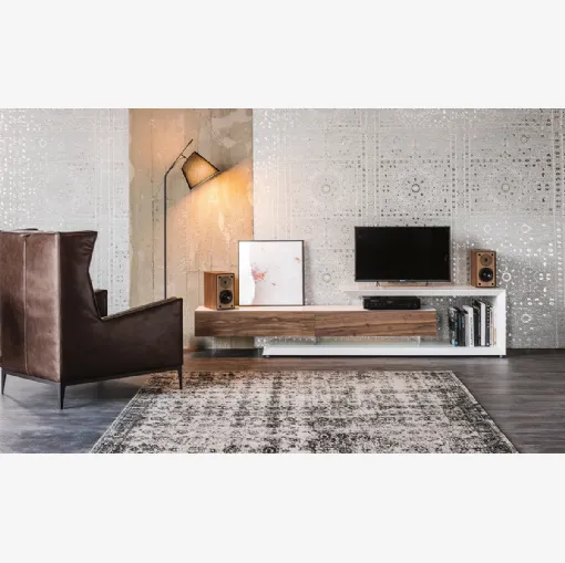 Mobile Porta Tv Link in legno laccato e Noce di Cattelan Italia