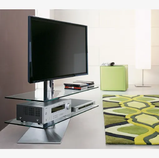 Mobile Porta Tv Vision in cristallo e acciaio di Cattelan Italia