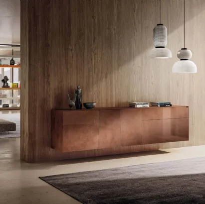 Mobile sospeso in vetro lucido rame Materia 1009 di Lago