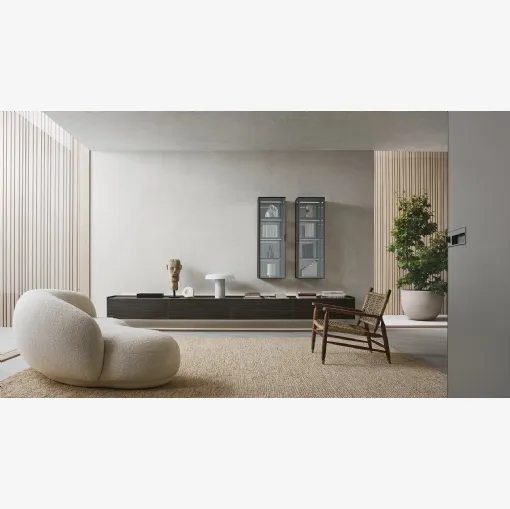 Parete Attrezzata Self Bold Ebano Taiga di Rimadesio