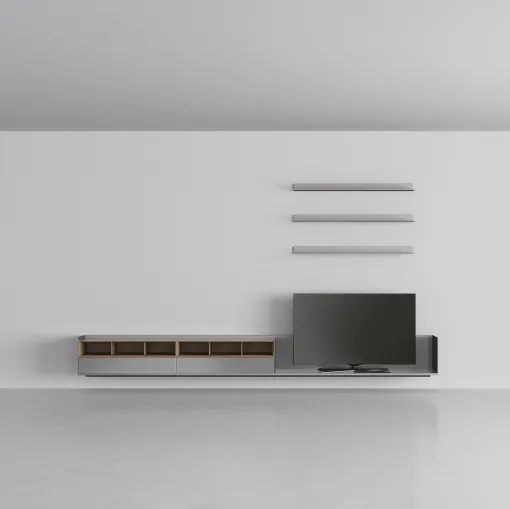 Parete Attrezzata Self Plan Grigio Seta di Rimadesio