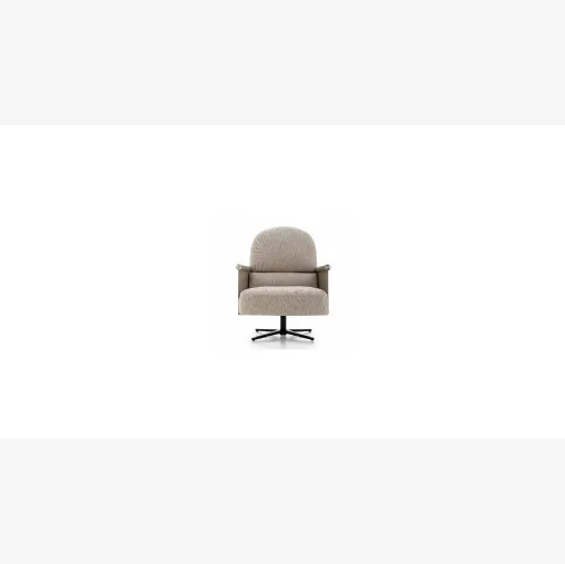 Poltroncina in tessuto con braccioli in cuoio Beyl di Ditre Italia