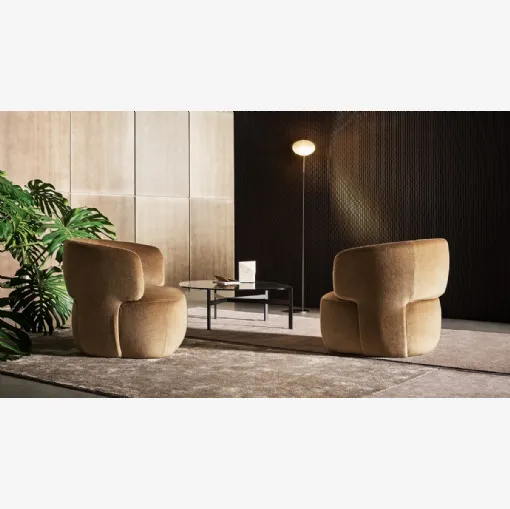 Poltroncina Doge in tessuto imbottito di Bonaldo