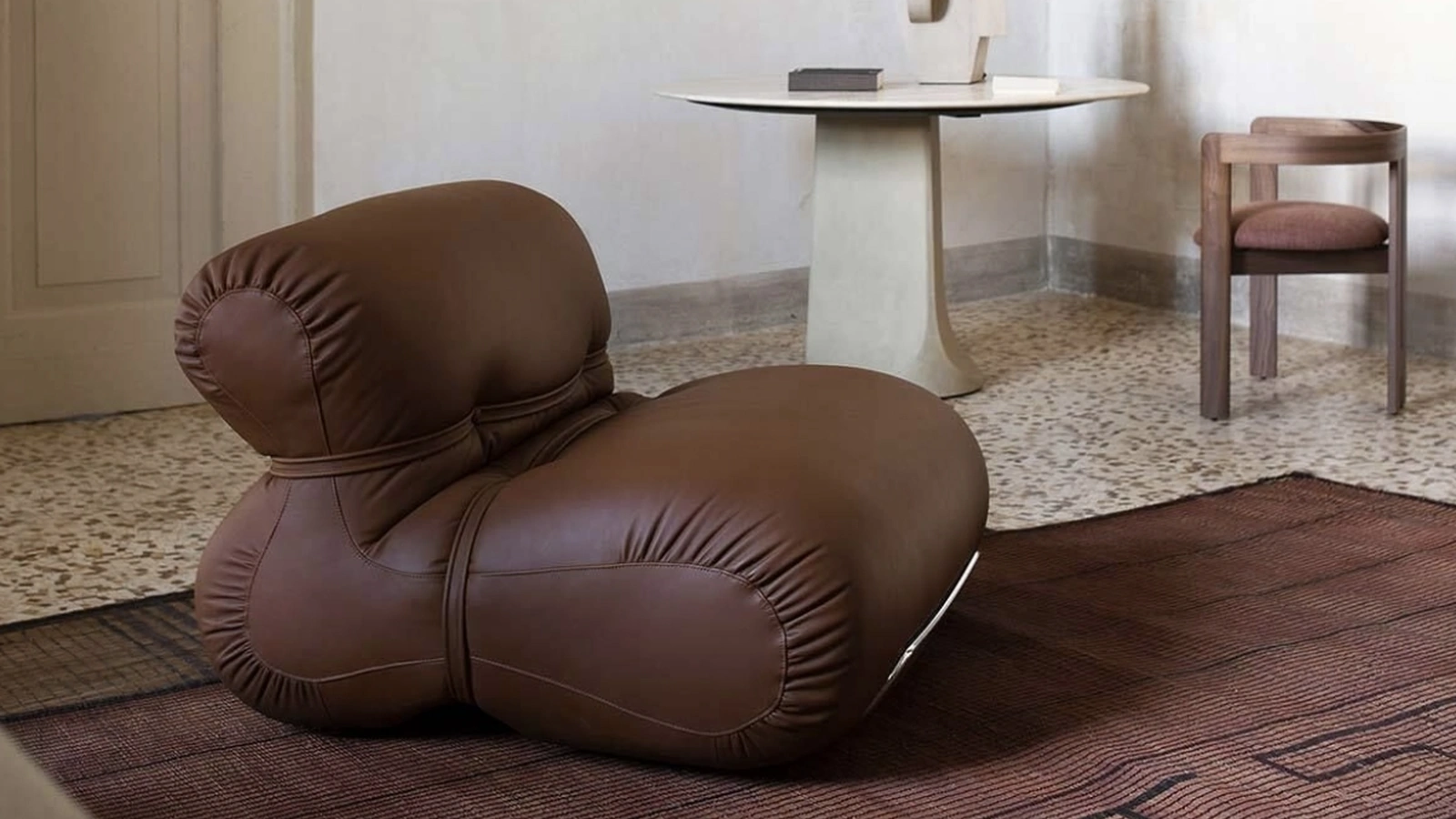 Poltrona in pelle Orsola di Tacchini