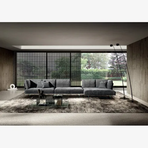 Divano con penisola Air Slim 2614 di Lago