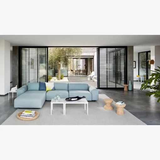 Divano in tessuto con penisola Soft Modular di Vitra