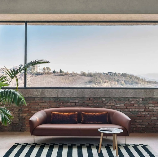 Divano in pelle Roma di Tacchini