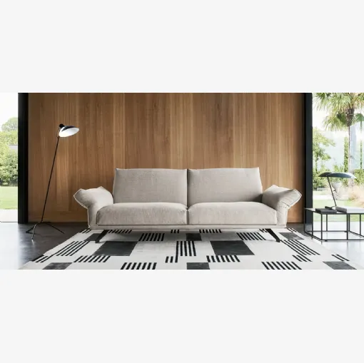 Divano lineare Wing rivestimento tessuto con schienale e braccioli regolabili di Twils Lounge