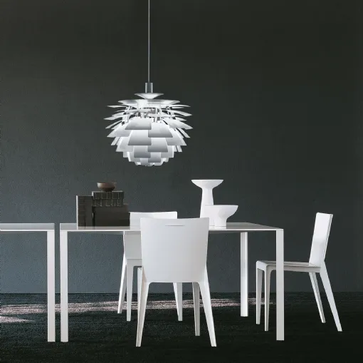 Sedia di design Alfa in poliestere e resina di Molteni & C