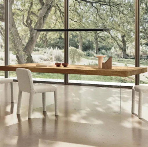 Sedia rivestita in tessuto Aqualta 2795 di Lago