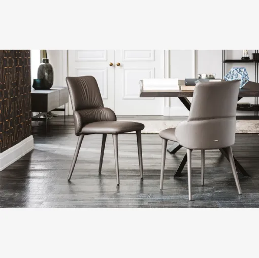 Sedia in ecopelle con struttura in metallo Ginger di Cattelan Italia