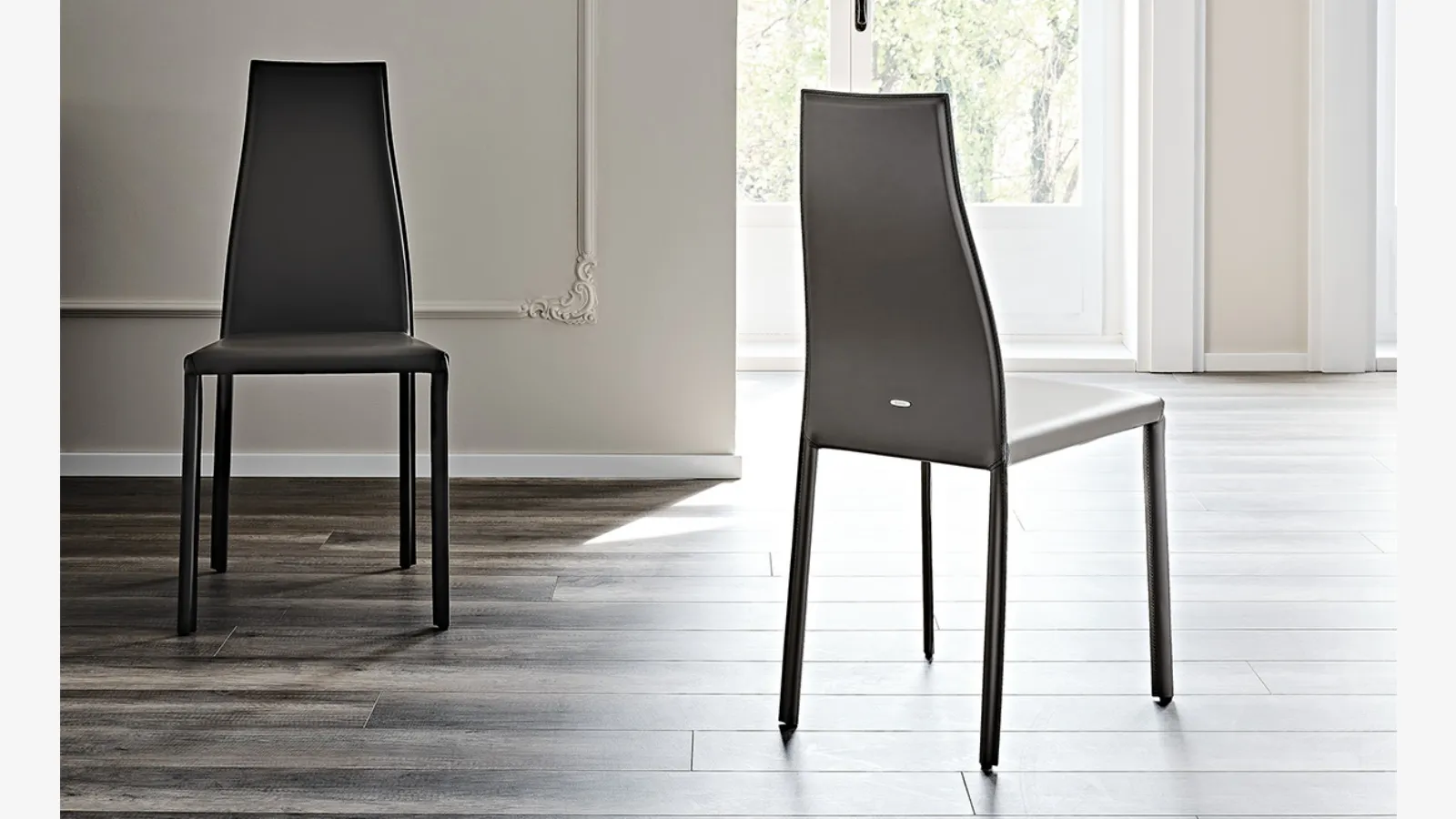 Sedia in cuoio Kaori di Cattelan Italia