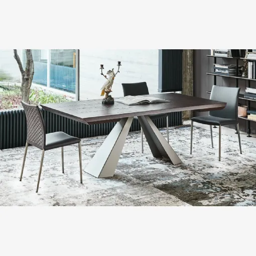 Sedia in pelle con schienale trapuntato Norma ML Couture di Cattelan Italia