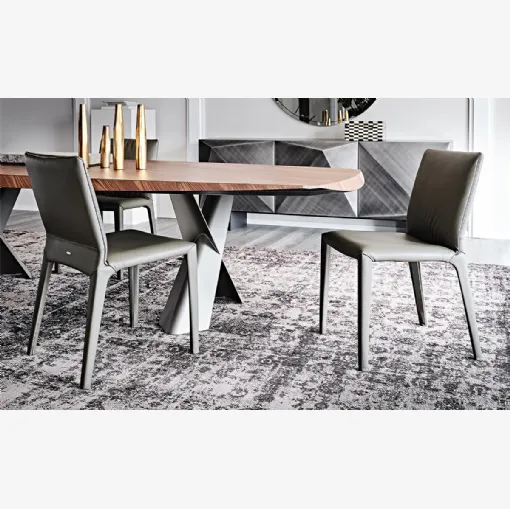 Sedia rivestita interamente in pelle Penelope di Cattelan Italia