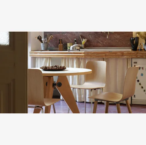 Sedia in legno di rovere naturale HAL Ply Tube & Wood di Vitra
