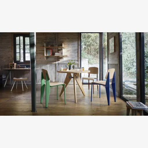 Sedia in legno con struttura in acciaio verniciato Standard di Vitra