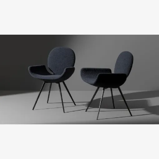 Sedia di design in tessuto con gambe in metallo Youpi di Bonaldo