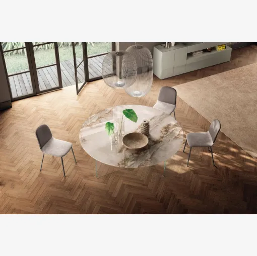 Tavolo Air Slim 2260X rotondo in vetro di Lago