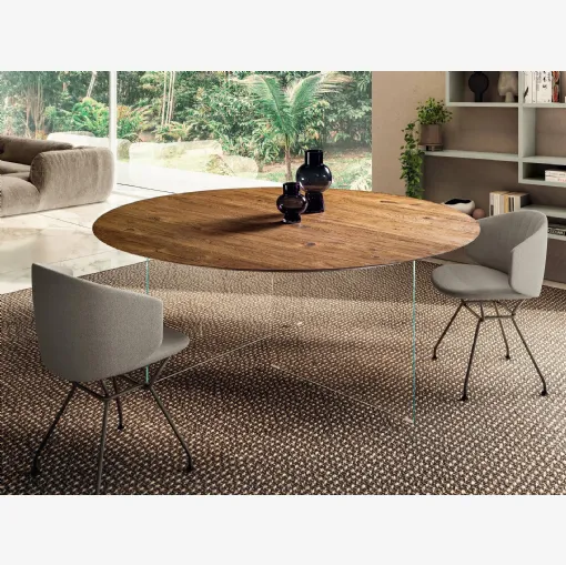 Tavolo Air Slim 2260W rotondo in legno di Lago