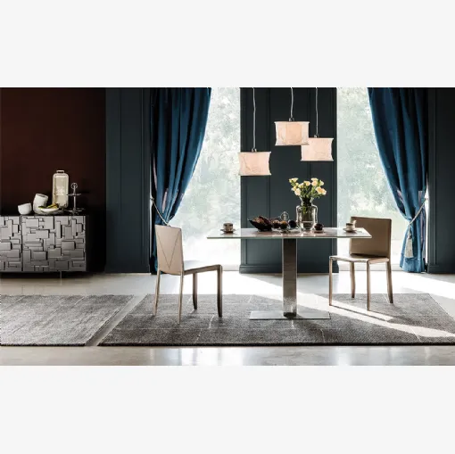 Tavolo Elvis Keramik rettangolare con piano in ceramica effetto marmo Elvis Keramik di Cattelan Italia