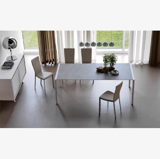 Tavolo allungabile con struttura in acciaio e piano in laminato Pedro Drive di Cattelan Italia