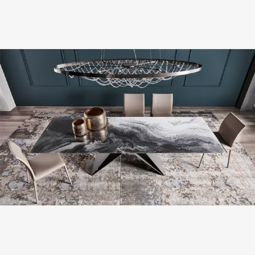 Tavolo in cristallo stampato Premier Crystalart di Cattelan Italia