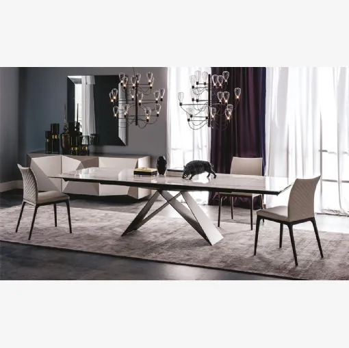 Tavolo allungabile con top in ceramica Premier Keramik Drive di Cattelan Italia