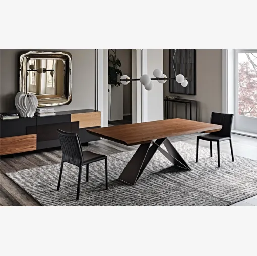 Tavolo allungabile con piano in noce Premier Wood Drive di Cattelan Italia