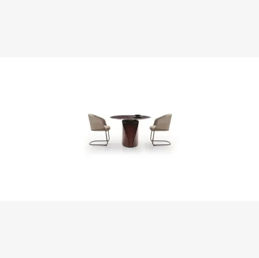 Tavolo di design Central Park con top in marmo e base scultura in metallo di Ditre Italia