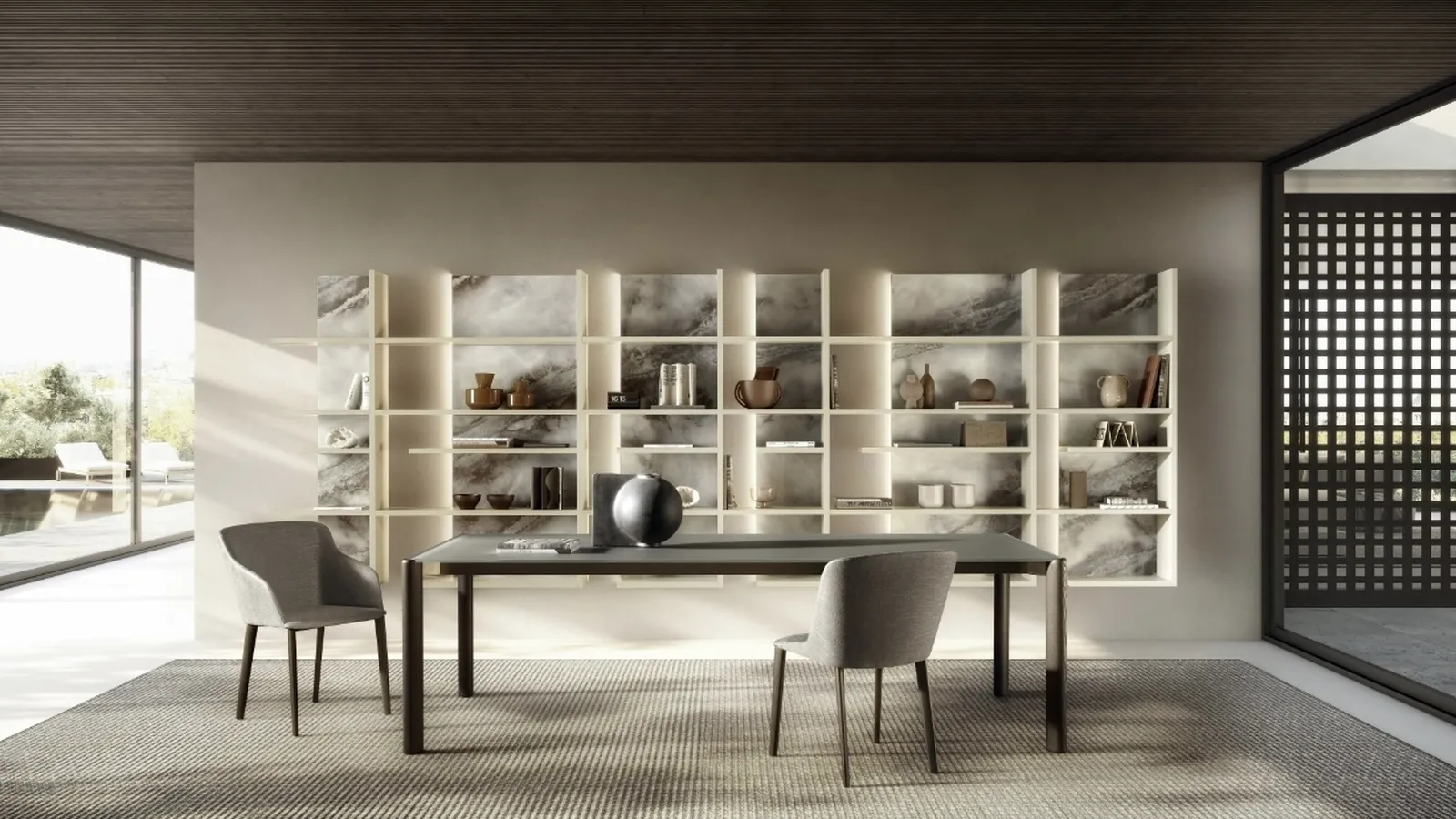 Tavolo in vetro Correr Slim 2762G di Lago