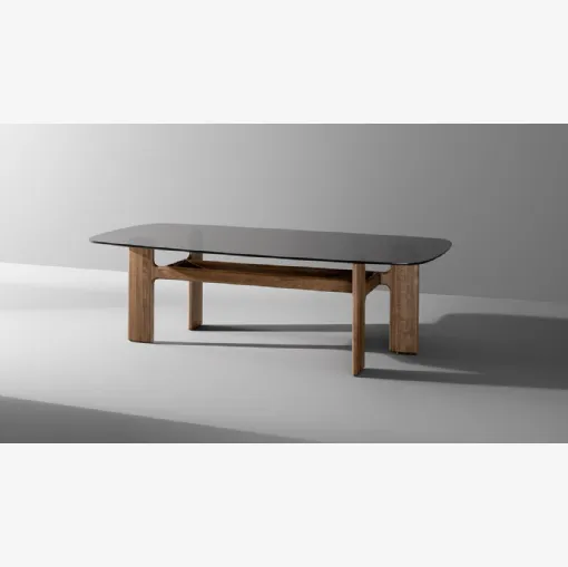 Tavolo Hippos con top in vetro di Bonaldo