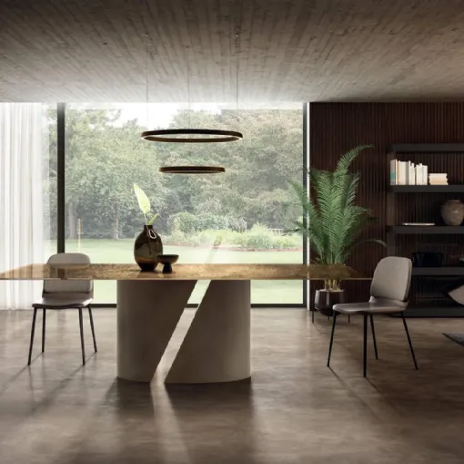 Tavolo Wadi 2515X in vetro di Lago