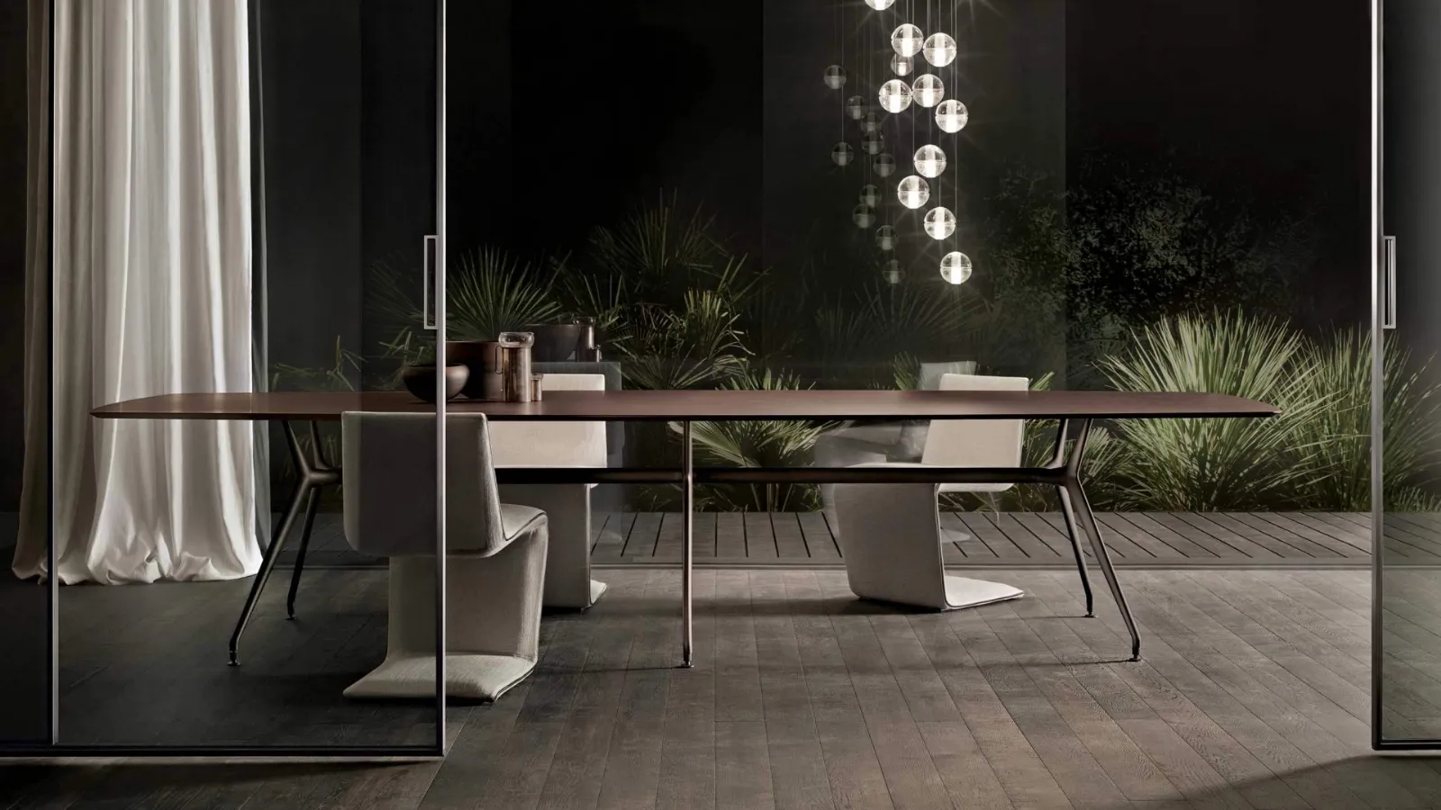 Tavolo Manta con top in Rovere di Rimadesio
