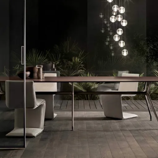 Tavolo Manta con top in Rovere di Rimadesio