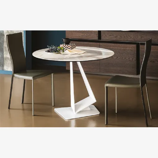 Tavolo rotondo in ceramica Roger Keramic di Cattelan Italia