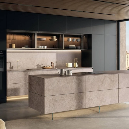 Cucina Design con isola 36e8 Cut Project 2825 di Lago