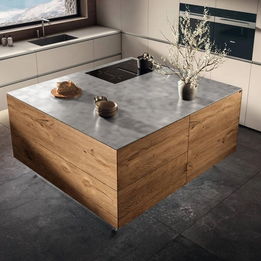 Cucina Design in laccato con isola in legno 36e8 Cut Project 2826 di Lago