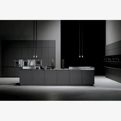 Cucina Design AkB 08 01 in Fenix Piombo di Arrital