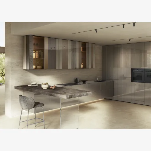 Cucina Design con penisola NOW Project 2829 di Lago