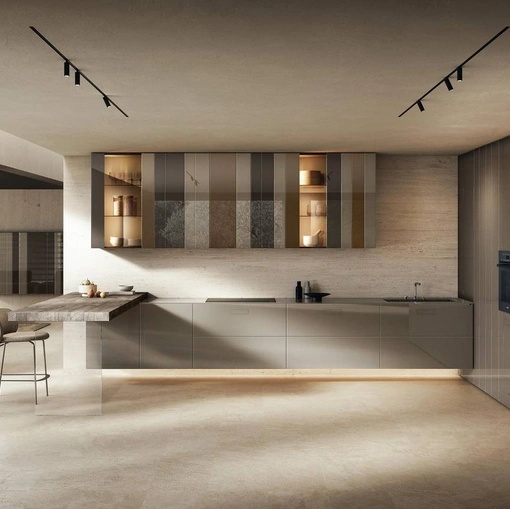 Cucina Design con penisola NOW Project 2829 di Lago