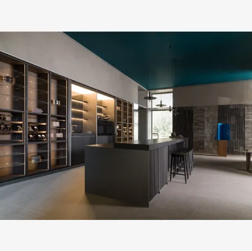 Cucina Design con isola Ratio Frassino Nero di Molteni & C