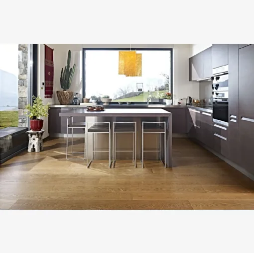 Parquet Brono in Rovere senza nodi spazzolato di Fiemme Tremila