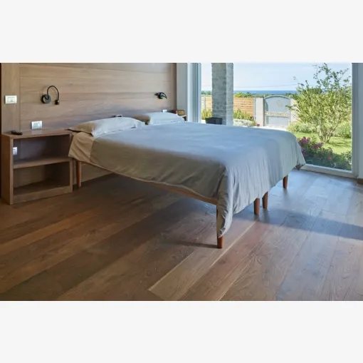 Parquet Fior di Tè in Teak asiatico senza nodi spazzolato di Fiemme Tremila