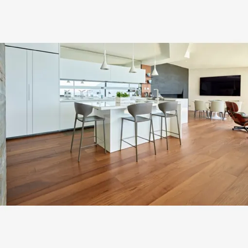 Parquet Fior di Terra in Teak asiatico senza nodi spazzolato di Fiemme Tremila