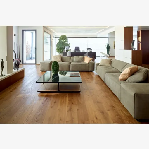 Parquet Mieluce in Rovere nodoso spazzolato di Fiemme Tremila