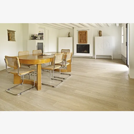 Parquet Platino in Rovere senza nodi piano sega di Fiemme Tremila