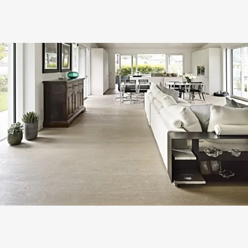 Parquet Re Bianco in Rovere nodoso piano sega di Fiemme Tremila