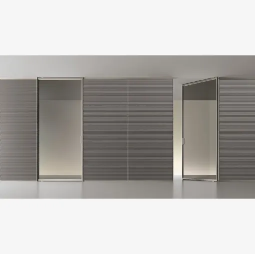 Porta per interni Air Pure Platino e Vetro di Rimadesio