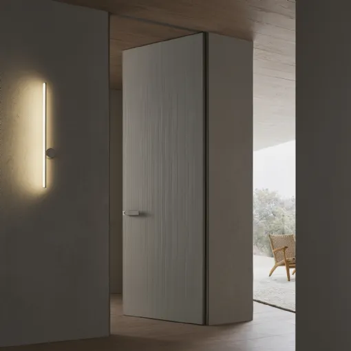 Porta per interni a filo muro Moon Lino Sahara di Rimadesio